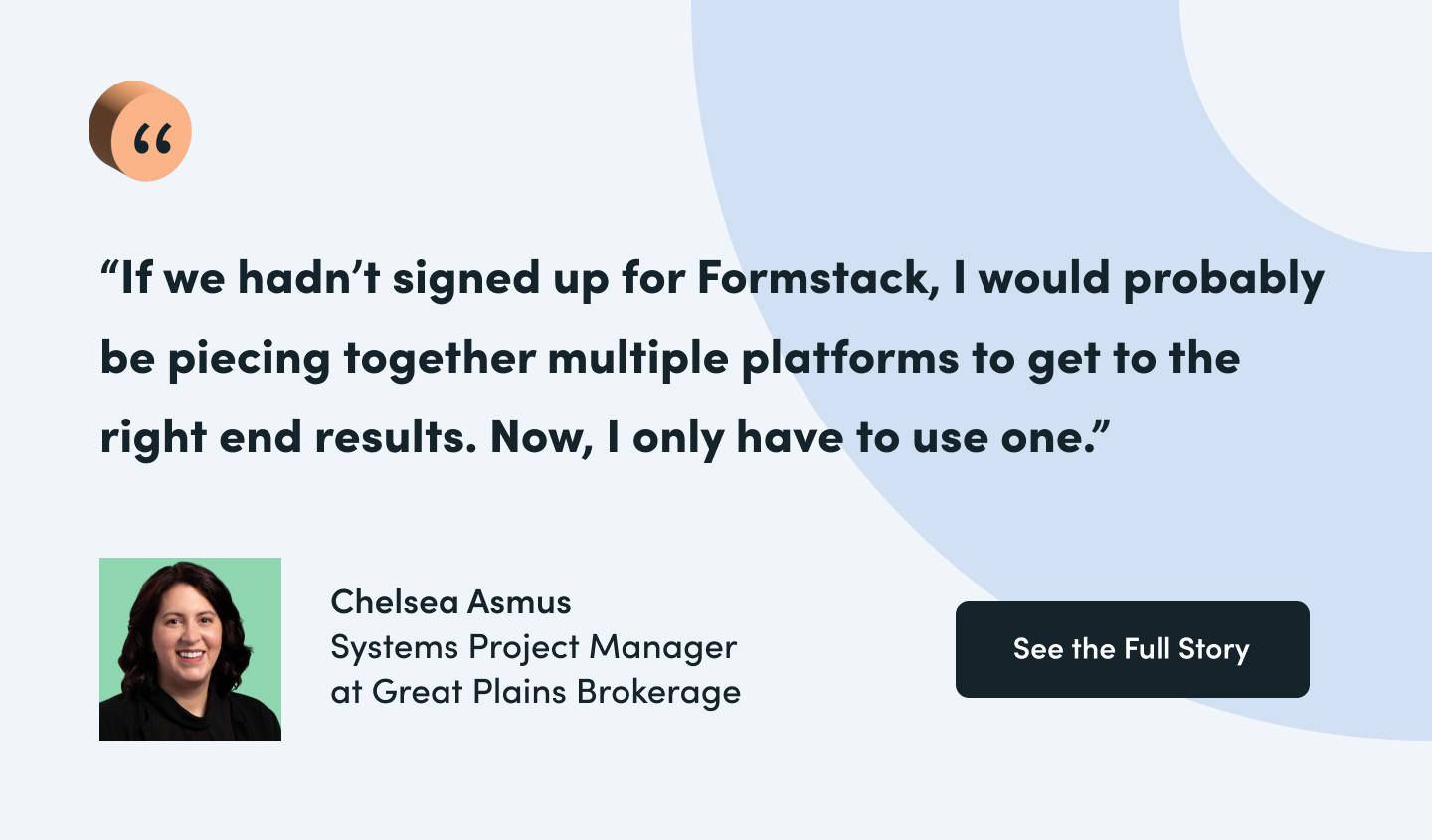 Chelsea Asmus Formstack Testimonial Quote
