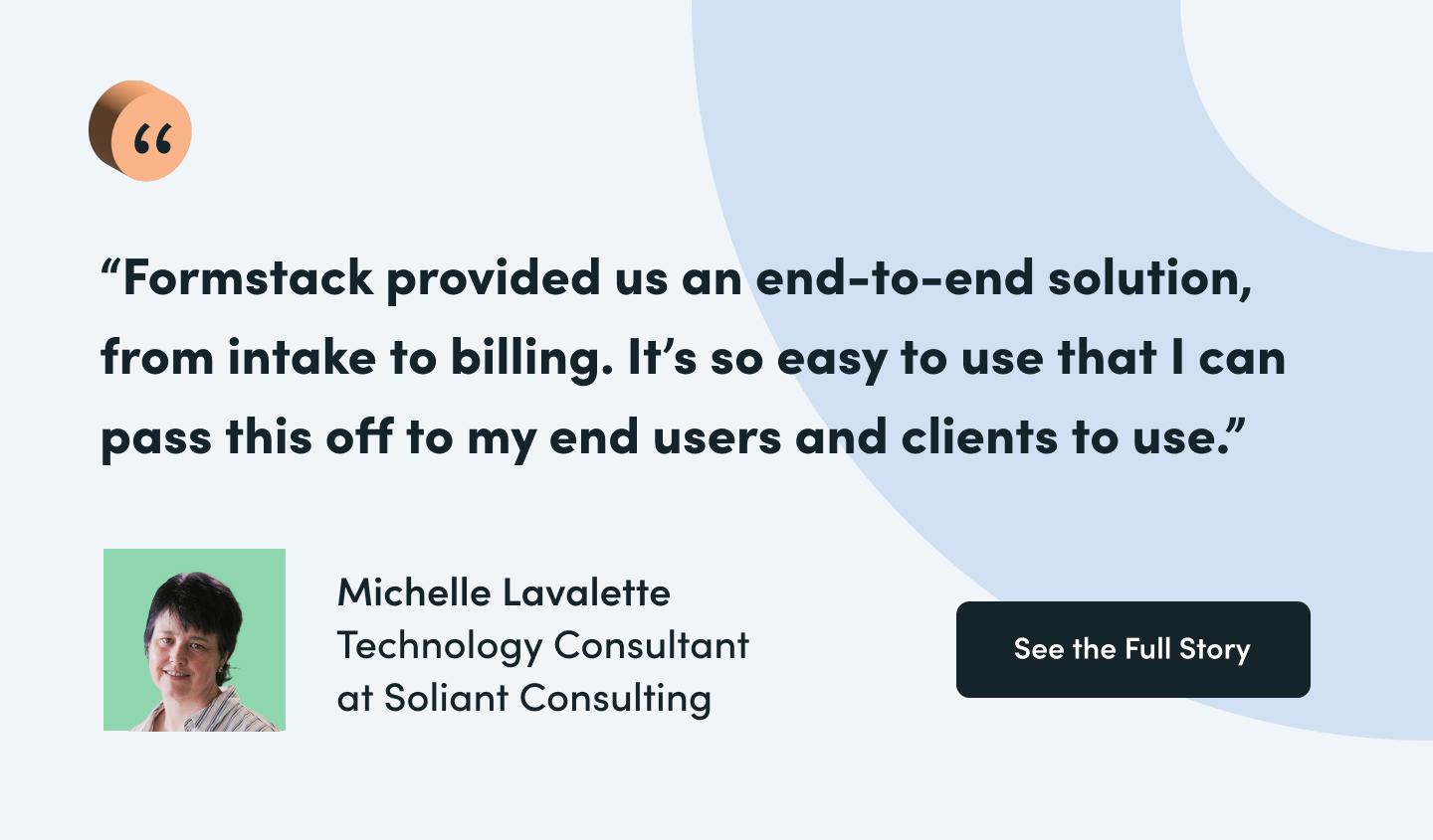 Michelle Lavalette Formstack Testimonial Quote
